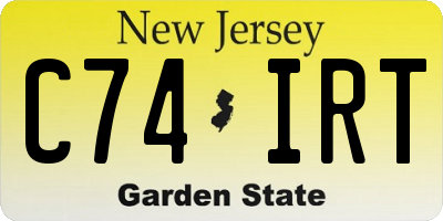 NJ license plate C74IRT