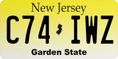 NJ license plate C74IWZ