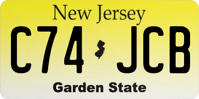 NJ license plate C74JCB
