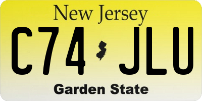NJ license plate C74JLU