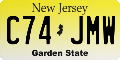 NJ license plate C74JMW