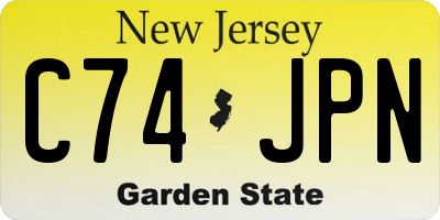 NJ license plate C74JPN