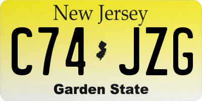 NJ license plate C74JZG