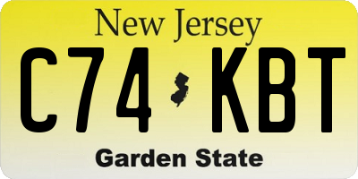 NJ license plate C74KBT
