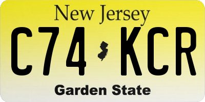 NJ license plate C74KCR