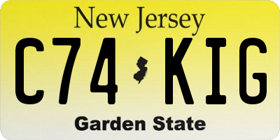 NJ license plate C74KIG