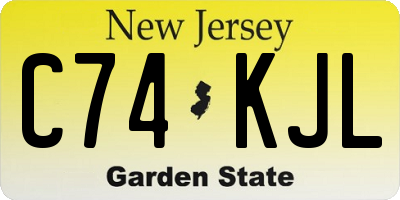 NJ license plate C74KJL