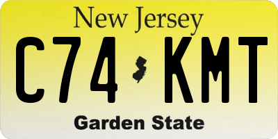NJ license plate C74KMT