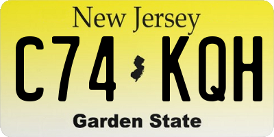 NJ license plate C74KQH