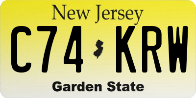 NJ license plate C74KRW