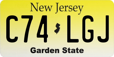 NJ license plate C74LGJ