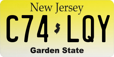 NJ license plate C74LQY