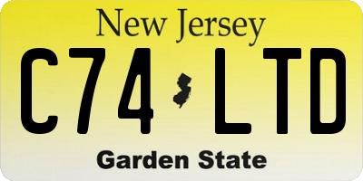 NJ license plate C74LTD