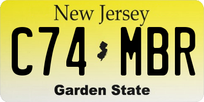 NJ license plate C74MBR
