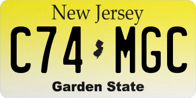 NJ license plate C74MGC