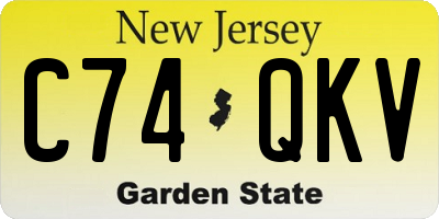 NJ license plate C74QKV