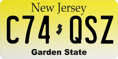 NJ license plate C74QSZ