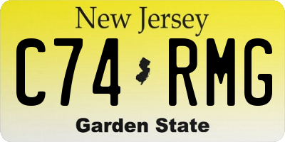 NJ license plate C74RMG