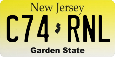 NJ license plate C74RNL