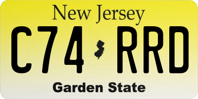 NJ license plate C74RRD