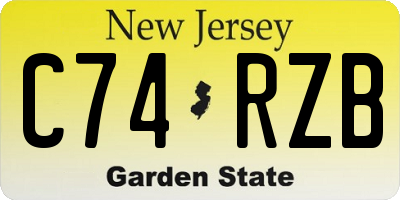 NJ license plate C74RZB