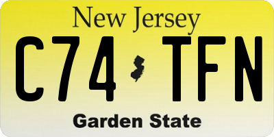 NJ license plate C74TFN