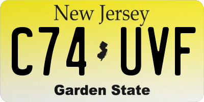 NJ license plate C74UVF