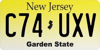 NJ license plate C74UXV