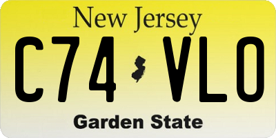 NJ license plate C74VLO