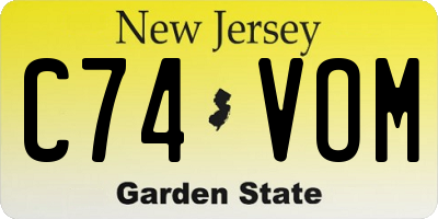 NJ license plate C74VOM