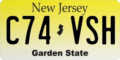 NJ license plate C74VSH
