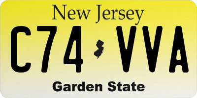 NJ license plate C74VVA