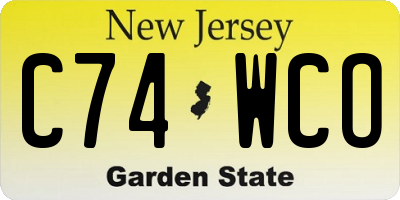 NJ license plate C74WCO