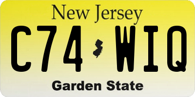 NJ license plate C74WIQ