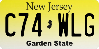 NJ license plate C74WLG