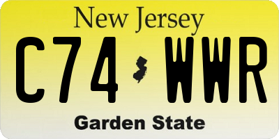 NJ license plate C74WWR