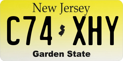 NJ license plate C74XHY