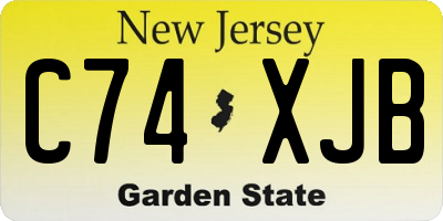 NJ license plate C74XJB