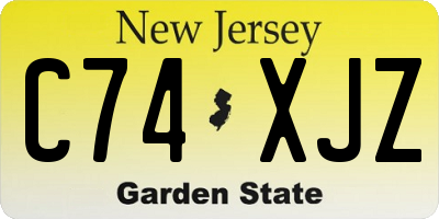 NJ license plate C74XJZ