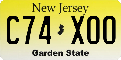 NJ license plate C74XOO