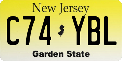 NJ license plate C74YBL