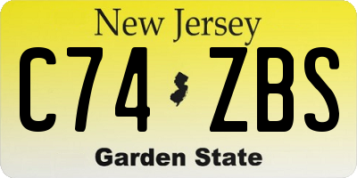 NJ license plate C74ZBS