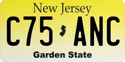 NJ license plate C75ANC