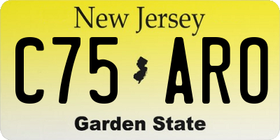 NJ license plate C75ARO