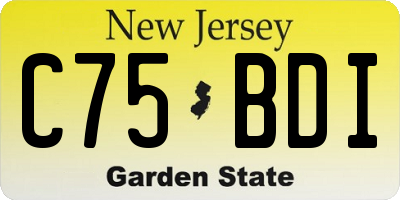 NJ license plate C75BDI