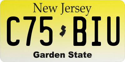 NJ license plate C75BIU