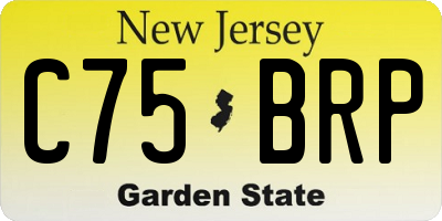 NJ license plate C75BRP