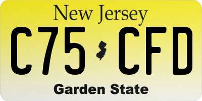 NJ license plate C75CFD