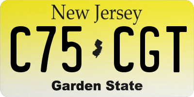 NJ license plate C75CGT