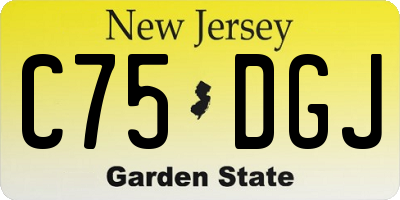 NJ license plate C75DGJ